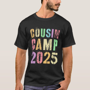 Camiseta Acampamento de Primos 2025 Férias de Família Verão