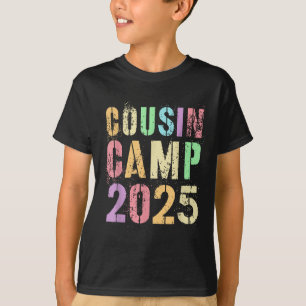 Camiseta Acampamento de Primos 2025 Férias de Família Verão