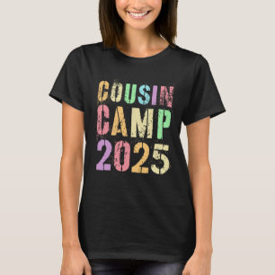Camiseta Acampamento de Primos 2025 Férias em Família Verão