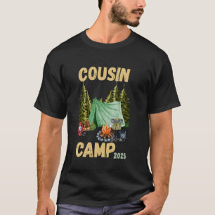 Camiseta Acampamento de Primos 2025 Fogueira de Acampamento