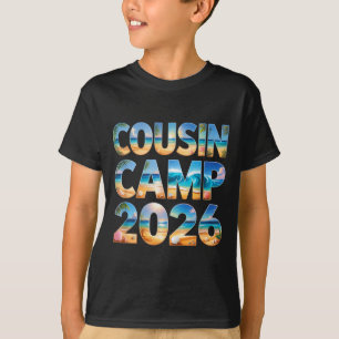Camiseta Acampamento de primos fofos tripulação 2026 reuniã
