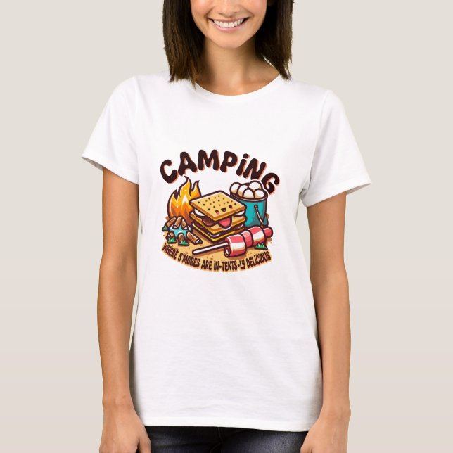 Camiseta acampamento de smores (Frente)
