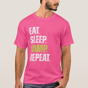 Camiseta Acampamento de Sono Engraçado Repetir amante acamp