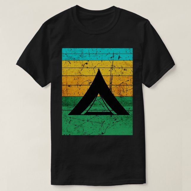 Camiseta Acampamento de tenda de acampamento Retro 2 (Frente do Design)