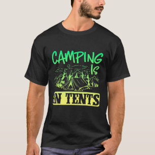 Camiseta Acampamento De Tent Ao Ar Exterior Da Campa Está E