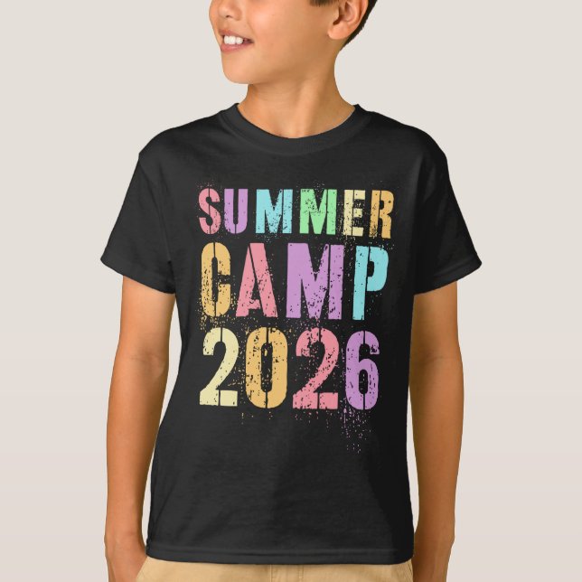 Camiseta Acampamento de verão fofo diretor da equipe de aca (Frente)