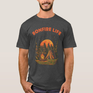 Camiseta Acampamento de vida na fogueira Camper de vida sel