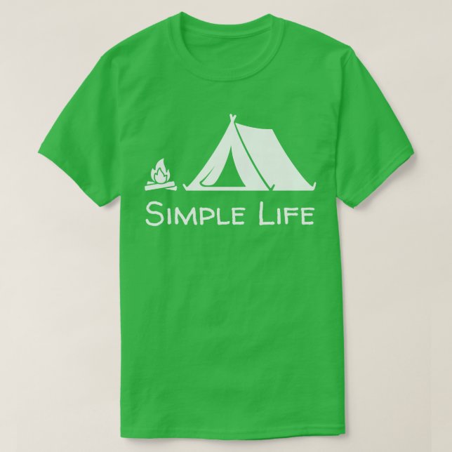 Camiseta Acampamento de vida simples (Frente do Design)