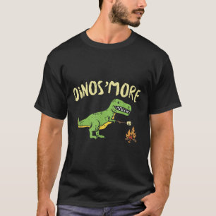 Camiseta Acampamento Dinosmore Dinos Engraçado Camping Dino