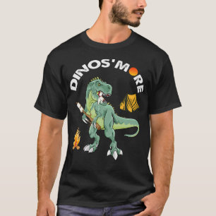 Camiseta Acampamento Divertido de Dinossauro Fogueira Dinos