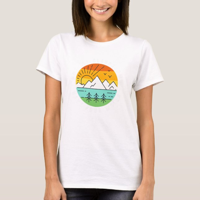 Camiseta Acampamento do Campo de Aventura da Floresta Natur (Frente)