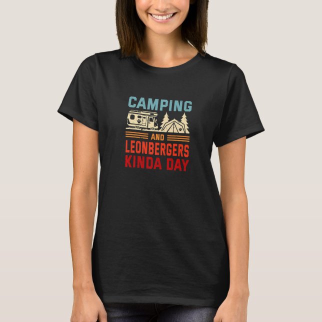 Camiseta Acampamento E Leonbergers Meio Dia Câmera De Cacho (Frente)
