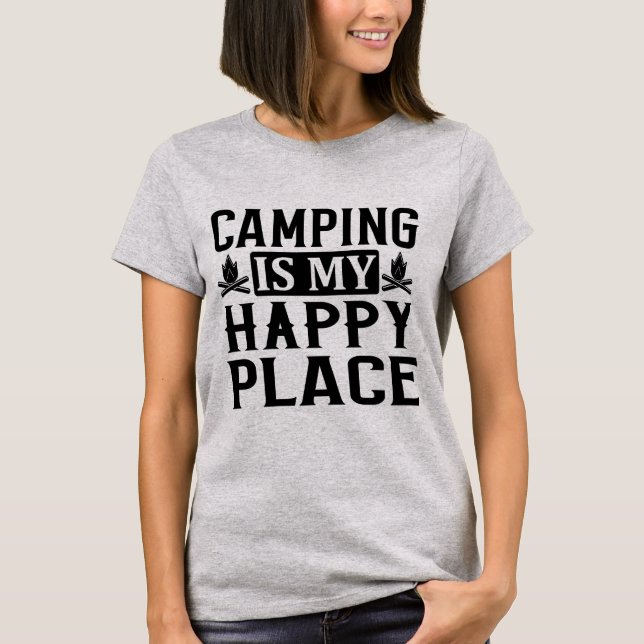 Camiseta Acampamento é meu lugar feliz (Frente)