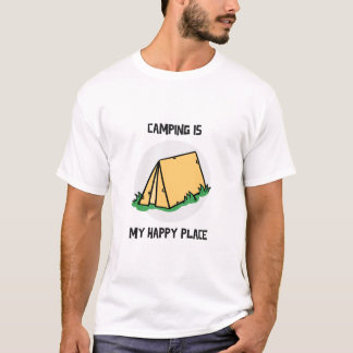 Camiseta Acampamento É Meu Lugar Feliz