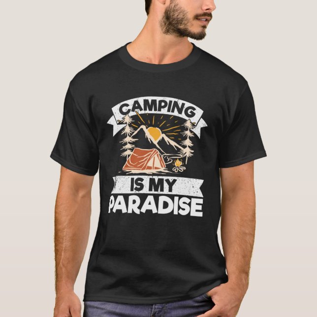 Camiseta Acampamento É Meu Paraíso (Frente)