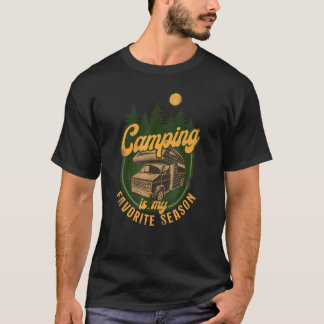 Camiseta Acampamento É Minha Estação Favorita Motorhome Cam