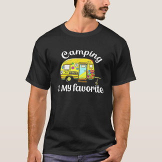 Camiseta Acampamento É Minha Estação Favorita Trailer Van C