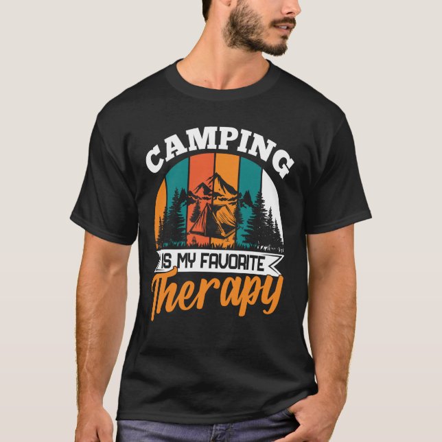 Camiseta Acampamento é minha terapia favorita Camp Funny (Frente)