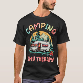 Camiseta Acampamento é Minha Terapia Fogueira Acampamento d
