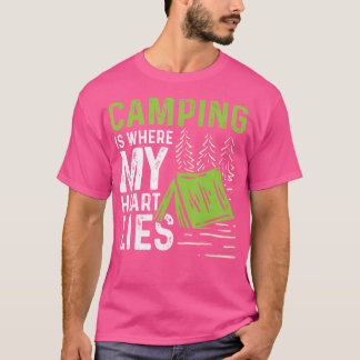 Camiseta Acampamento É Onde Meu Coração Mora Camper Caminha