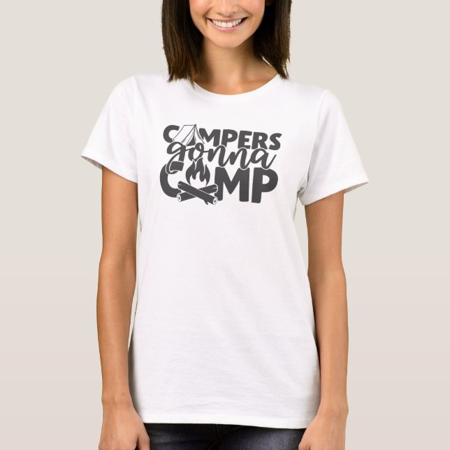 Camiseta Acampamento Engraçado Acampamento Cita Humor (Frente)