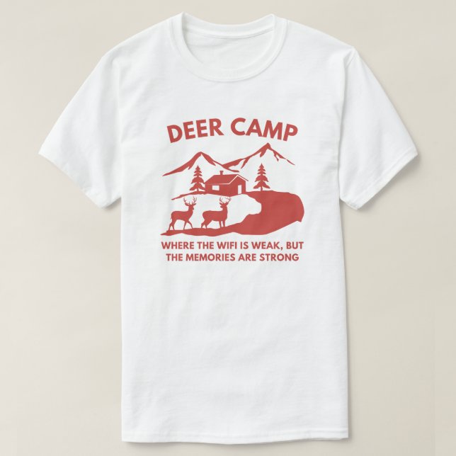 Camiseta Acampamento Engraçado Deer | Deer Hunting (Frente do Design)
