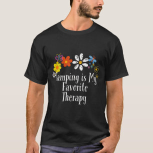 Camiseta Acampamento engraçado é a terapia favorita dizendo