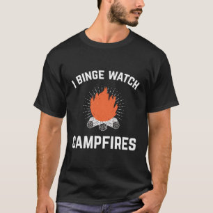 Camiseta Acampamento Engraçado, Eu Vou Assistir Incêndios P