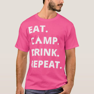 Camiseta Acampamento Engraçado Presente Coma Camp Beba Repe