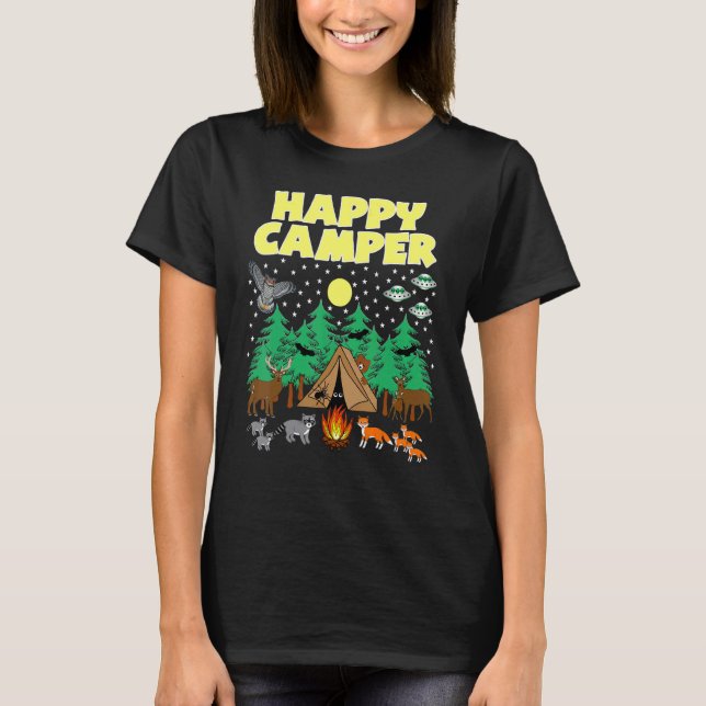 Camiseta Acampamento Feliz Com Animais-Critério (Frente)