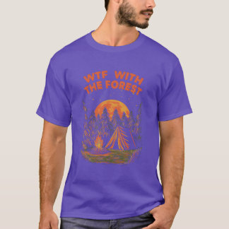 Camiseta Acampamento Florestal Selvagem Com Câmera De Caça 