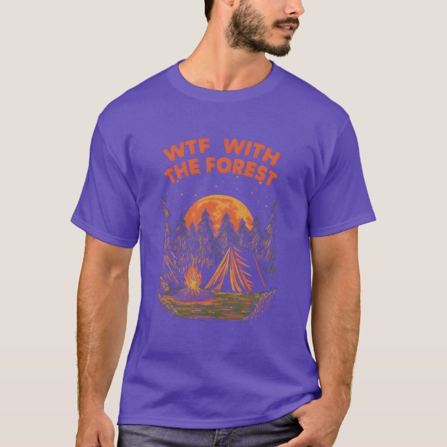 Camiseta Acampamento Florestal Selvagem Com Câmera De Caça  (Frente)