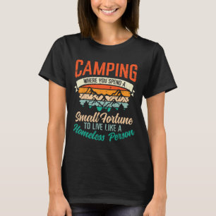 Camiseta Acampamento Gasta Fortuna Humor Divertido Acampant