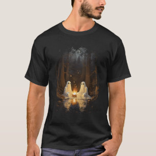 Camiseta Acampamento Gótico de Fogo de Acampamento Fantasma