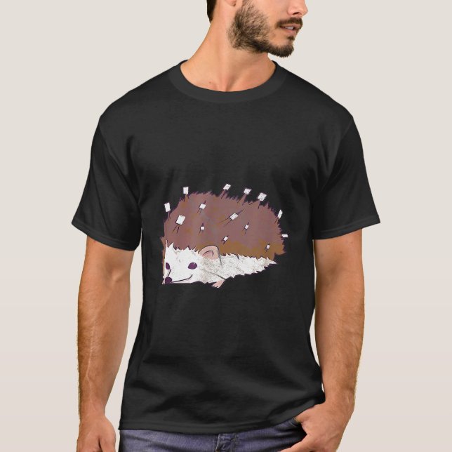 Camiseta Acampamento Hedgehog Marshmallow Candy Campfire (Frente)