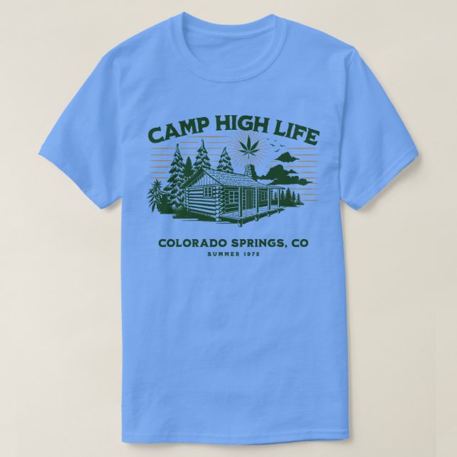Camiseta Acampamento High Life Encantado Stoner Colorado (Frente do Design)