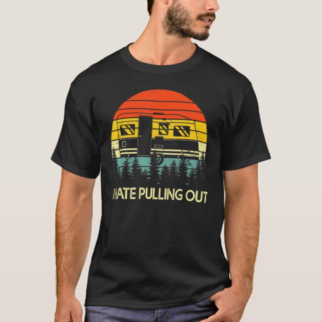 Camiseta Acampamento I Odeio Retrair Retro Viagem Trailer 1 (Frente)