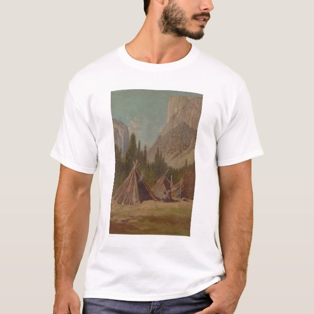 Camiseta Acampamento indiano no vale de Yosemite (1189) (Frente)
