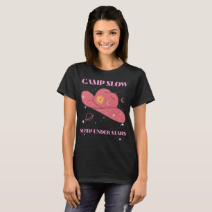 Camiseta Acampamento Lento Sono Sob as Estrelas Retiro de A