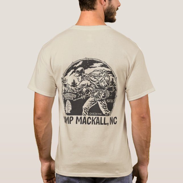 Camiseta "Acampamento Mackall" - aba longa - traseiro (Verso)