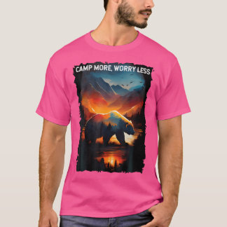 Camiseta Acampamento Mais Preocupante Menos Ursos Caminhand