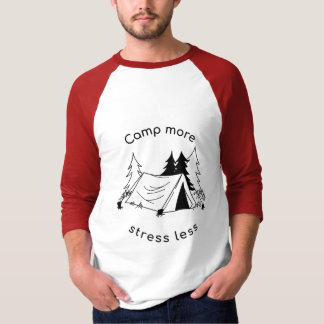 Camiseta Acampamento mais stress menos 3/4 manga raglan tee