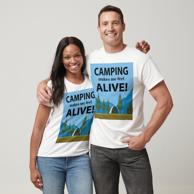 Camiseta Acampamento me faz sentir vivo acampando (Unissex)