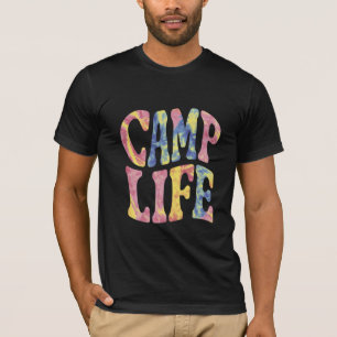 Camiseta Acampamento Meninas de Verão Vida Tie-Die Retro 