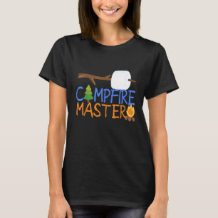 Camiseta Acampamento Mestre de Pai Campfire Smores Bonfire