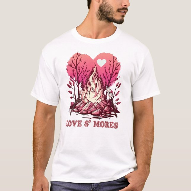 Camiseta acampamento montanhas de fogueira wanderlust, cami (Frente)