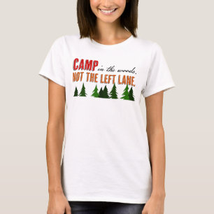 Camiseta Acampamento na floresta não na esquerda
