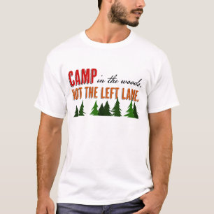 Camiseta Acampamento na floresta não na esquerda