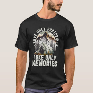Camiseta Acampamento na Montanha Deixe apenas pegadas