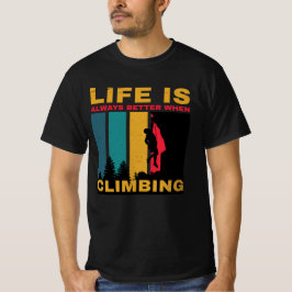 Camiseta Acampamento nas Montanhas Subindo em Montanha em V